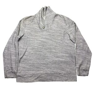 Marine Layer Shawl Collar Pullover Sweatshirt‎ Heather Gray Sz L USA Cottagecore